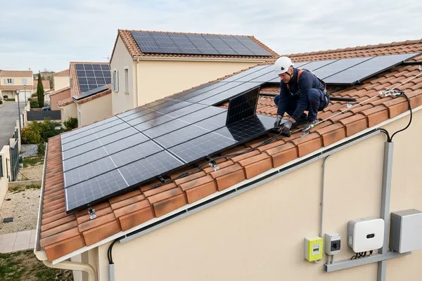 Panneaux solaires en toiture dans le Rhône